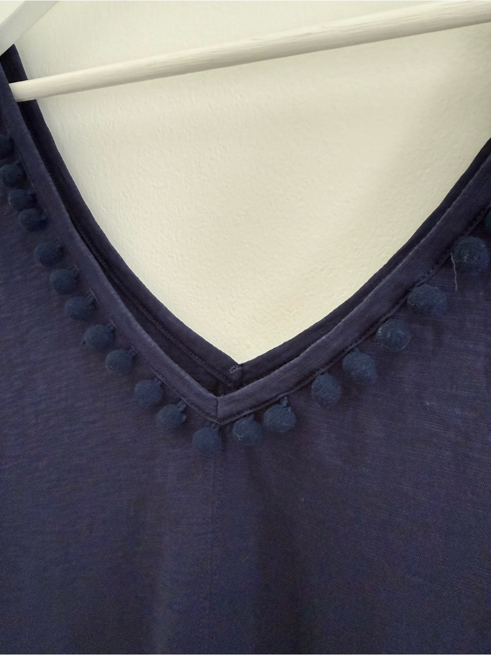 Lilly Pulitzer Pom Pom Trim Tank Top Navy Blue Medium - Picture 3 of 8